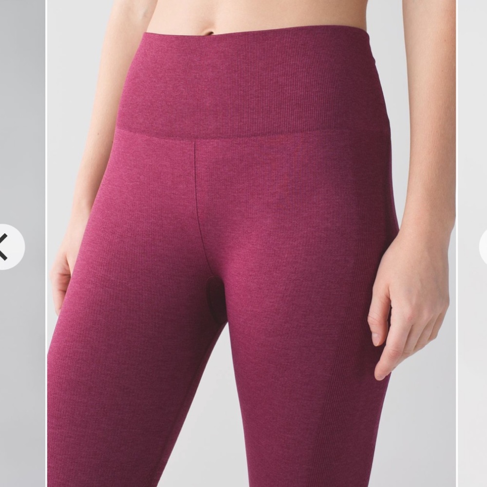 Lululemon Seamlessly Street Crop - Heathered Dashing Purple - Size 12 - Picture 4 of 13